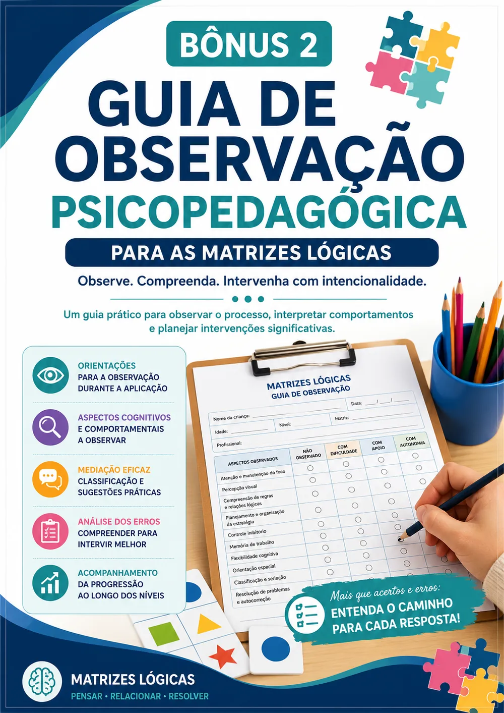 Capa do bônus 2: Guia de Observação Psicopedagógica